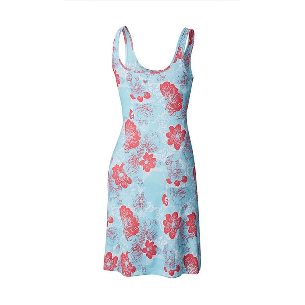 Columbia Dress Womens XS Blue Pink Omni-Freeze Advanced Cooling Floral Midi